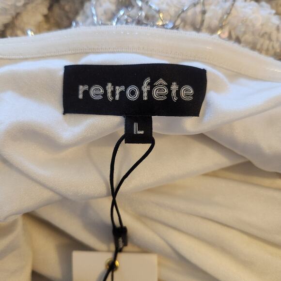 Retrofete Cassandra Dress in White Size Large Strapless Sequin Beaded NWT Bridal - Picture 10 of 13